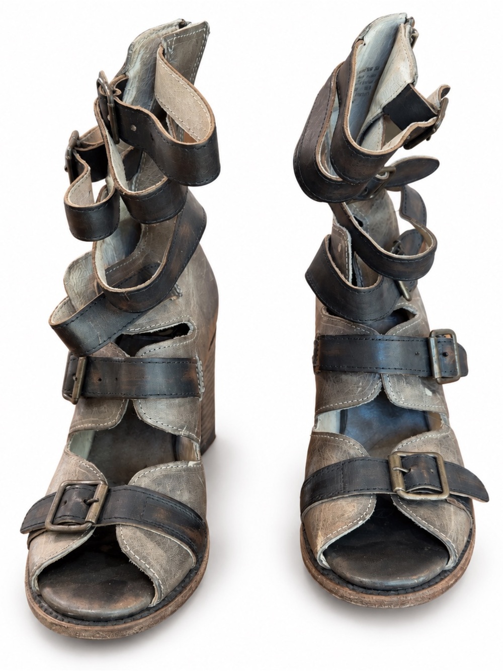 FREEBIRD by Steven “Bond” gladiator-style heeled sandals in women’s size 10.
